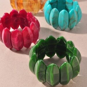 CARNAVAL Vibrant Women's Bracelets Set - Red, Green, Blue